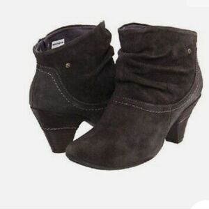 Pikolinos Art to Wear Chocolate Brown Suede Heels Ankle Turin Booties Made Spain